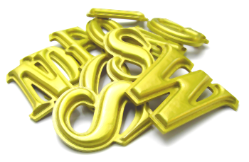 carved foamex letters painted gold