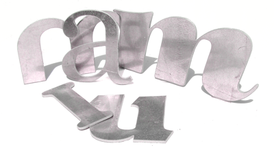 flat cut aluminium letters