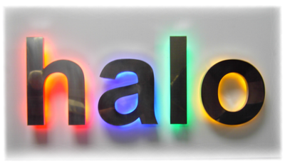 led halo lighting for built up letters